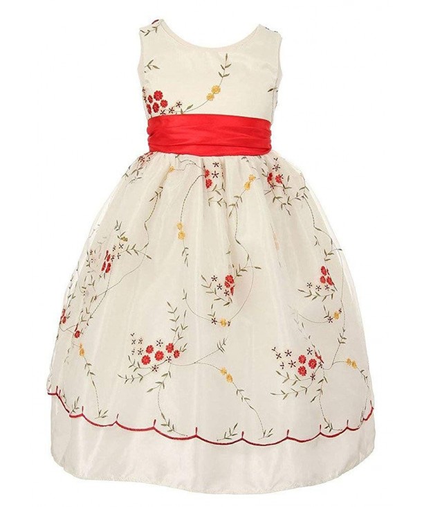 iGirlDress Little Girls Embroidered Flower