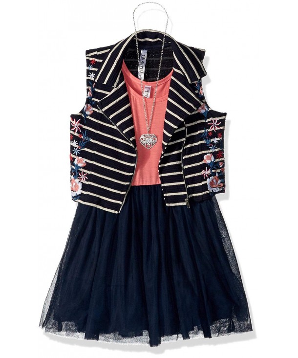 Beautees Girls Sleevless Stripe Jacket