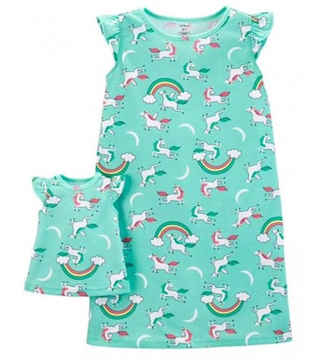 Toddler Girls Green Unicorn Nightgown