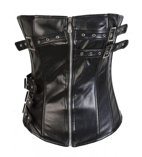 Lotsyle Leather Overbust Zipper Bustier