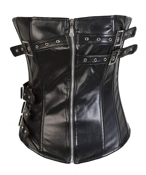 Lotsyle Leather Overbust Zipper Bustier
