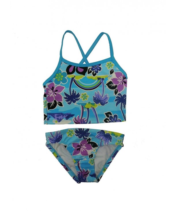 Backflips Girls 2 Piece Tankini Turquoise