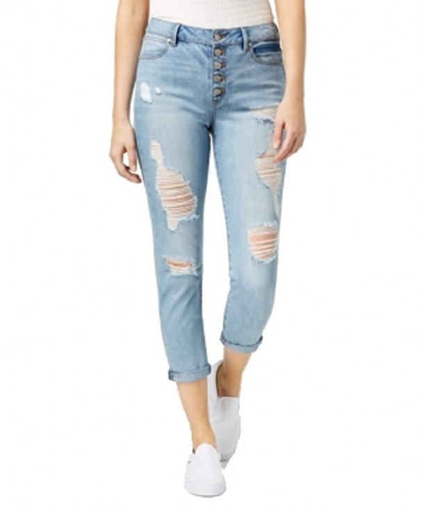 Rewash Juniors Ripped Rolled Hem Skinny