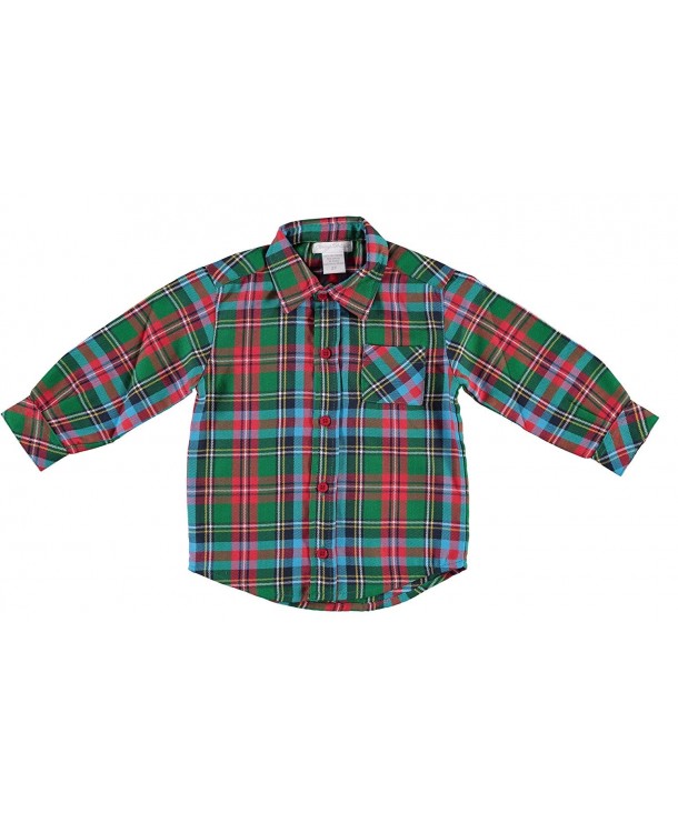 Boys Holiday Plaid Button Shirt