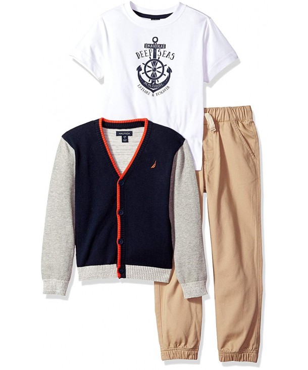 Nautica Cardigan Sweater Twill Jogger