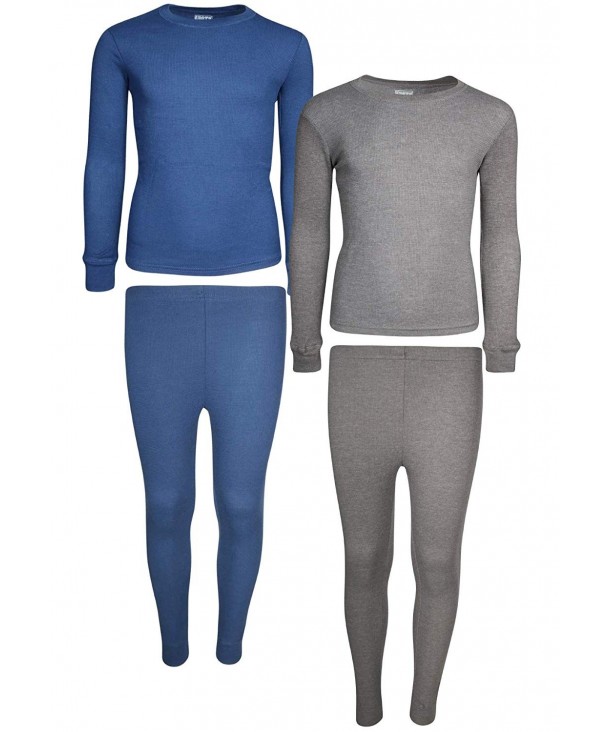 2-Pack Thermal Warm Underwear Top and Pant Set (2 Full Sets) - Dark ...