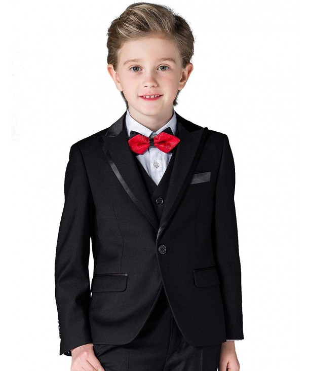 Boys Suits Slim Fit Formal Dress for Occasion Holiday Wedding - Black ...