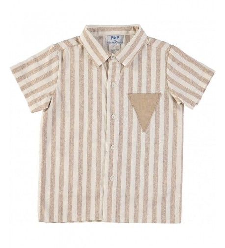 Piccino Piccina Tan Stripe Shirt