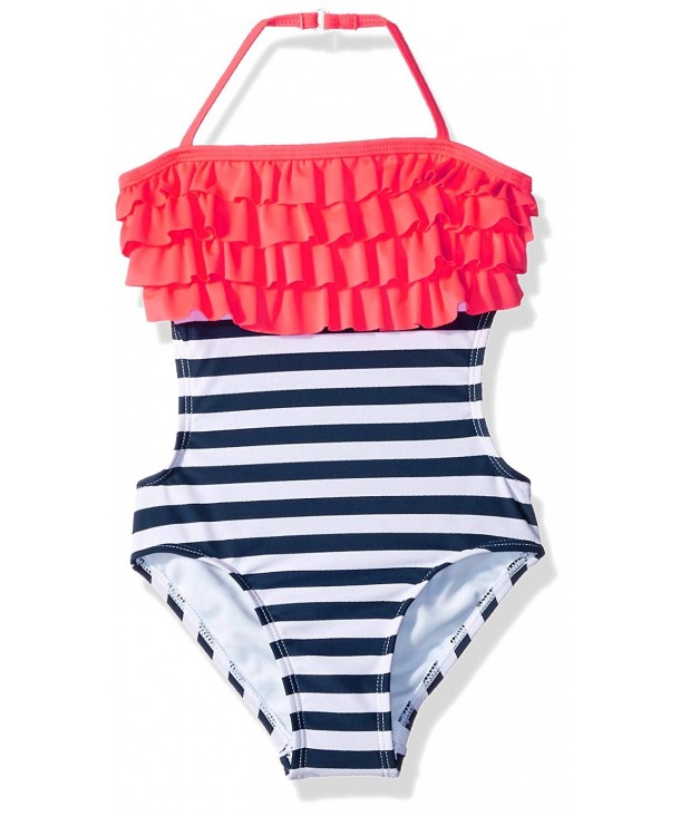Freestyle Girls Stripe Ruffles Swimsuit