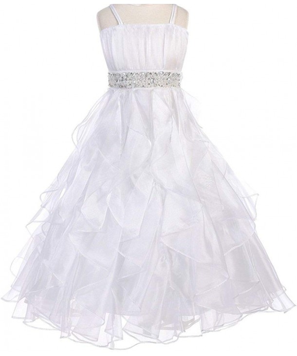 Dreamer Sleeveless Fabulous Ruffled Rhinestone